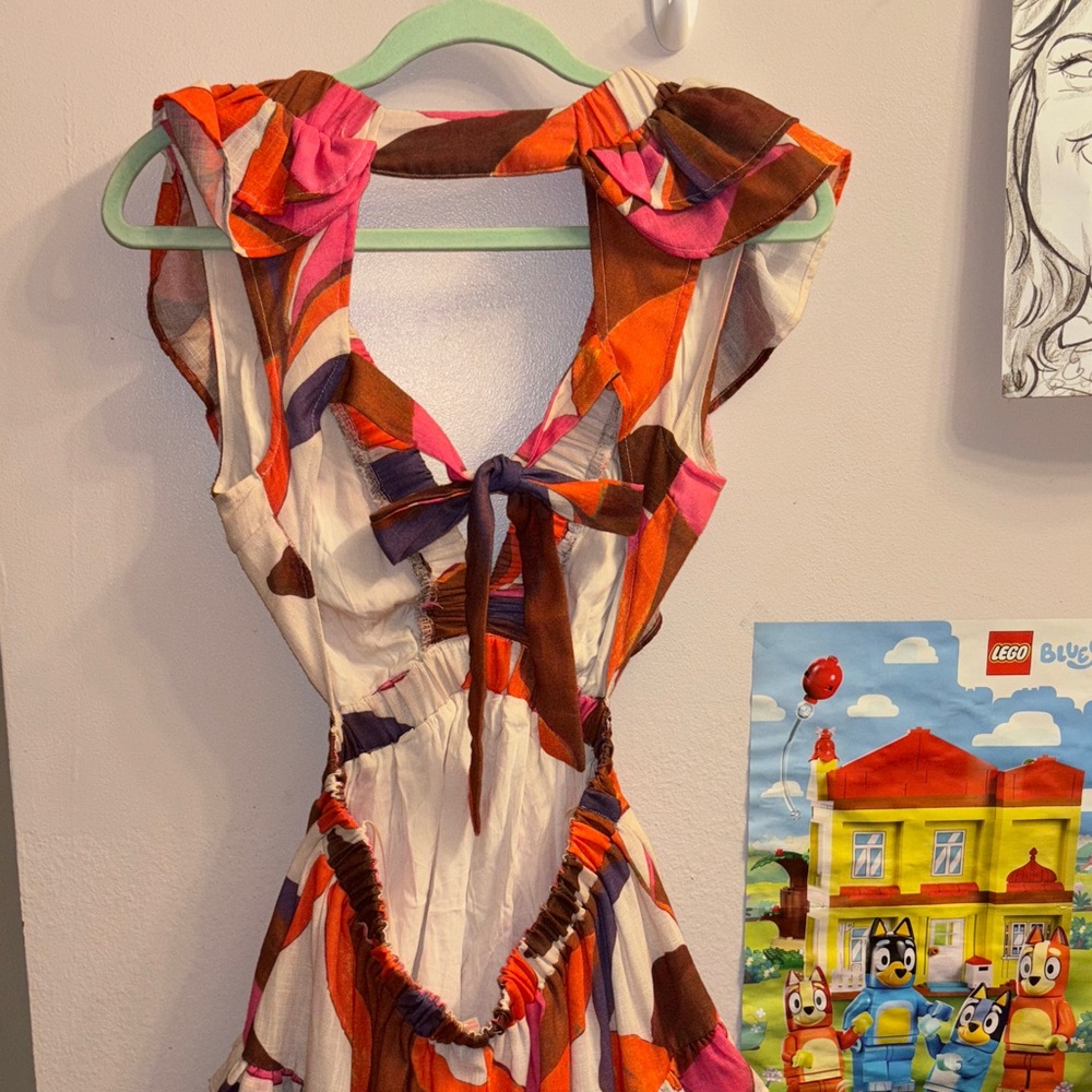 Multicolor Ruffled Dress - Picture 4 of 6